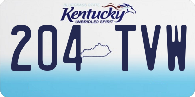 KY license plate 204TVW