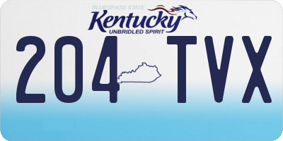 KY license plate 204TVX
