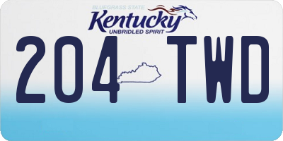 KY license plate 204TWD