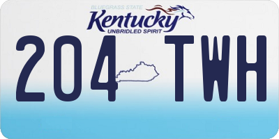 KY license plate 204TWH