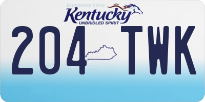 KY license plate 204TWK