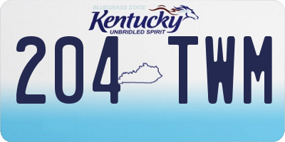 KY license plate 204TWM