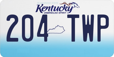 KY license plate 204TWP