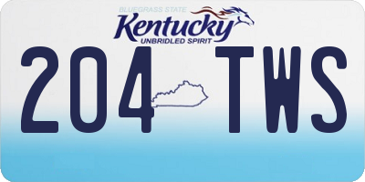 KY license plate 204TWS