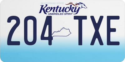 KY license plate 204TXE