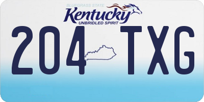 KY license plate 204TXG