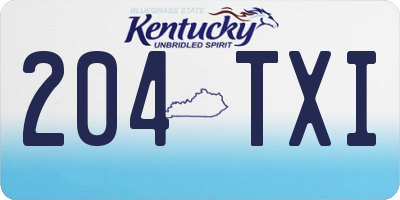 KY license plate 204TXI