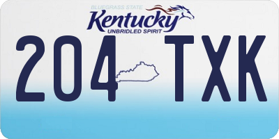 KY license plate 204TXK