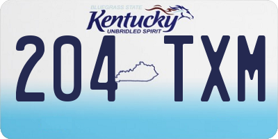 KY license plate 204TXM
