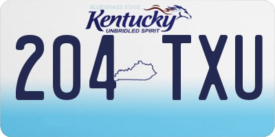 KY license plate 204TXU