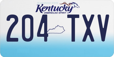 KY license plate 204TXV