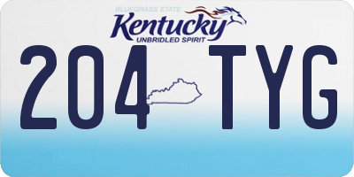 KY license plate 204TYG