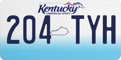 KY license plate 204TYH