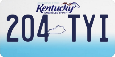 KY license plate 204TYI