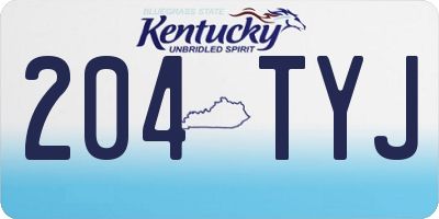 KY license plate 204TYJ