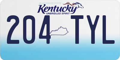 KY license plate 204TYL