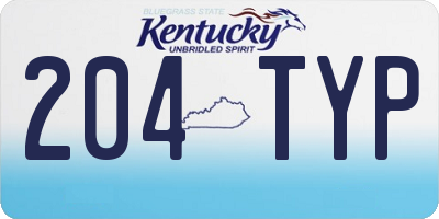 KY license plate 204TYP