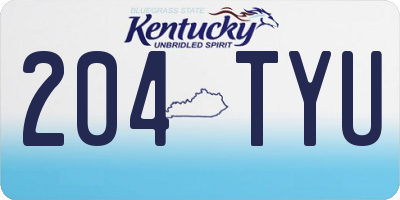 KY license plate 204TYU