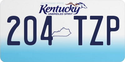 KY license plate 204TZP