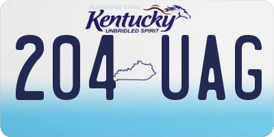 KY license plate 204UAG