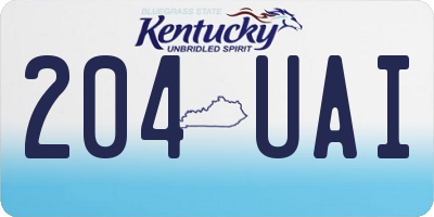 KY license plate 204UAI