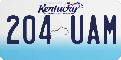 KY license plate 204UAM