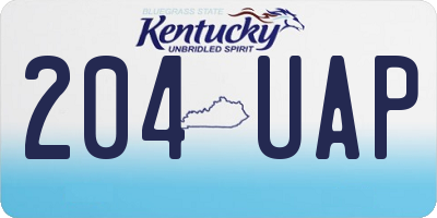 KY license plate 204UAP