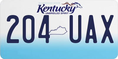 KY license plate 204UAX