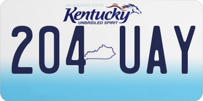 KY license plate 204UAY