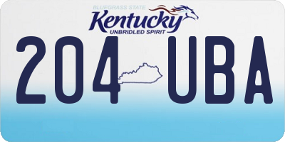 KY license plate 204UBA