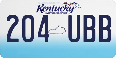 KY license plate 204UBB