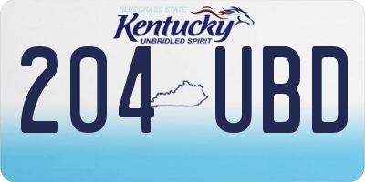 KY license plate 204UBD