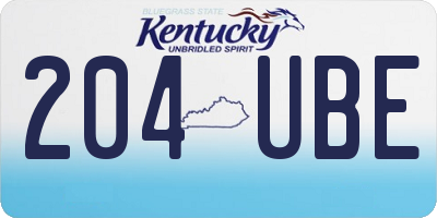 KY license plate 204UBE