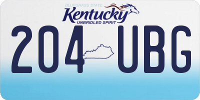 KY license plate 204UBG