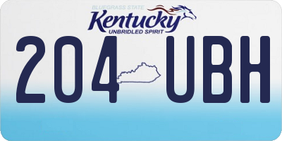 KY license plate 204UBH