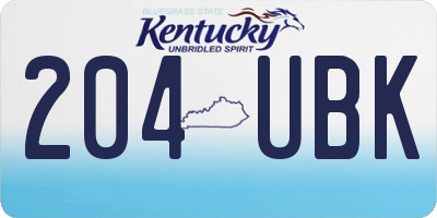 KY license plate 204UBK