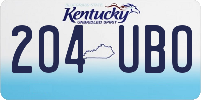 KY license plate 204UBO