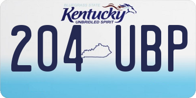 KY license plate 204UBP