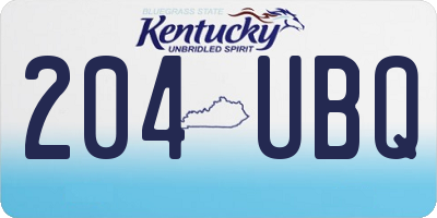 KY license plate 204UBQ