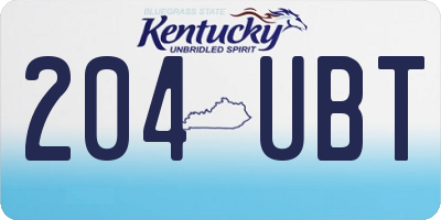 KY license plate 204UBT