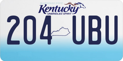 KY license plate 204UBU