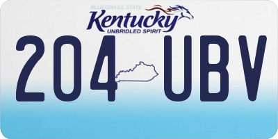 KY license plate 204UBV