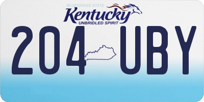 KY license plate 204UBY