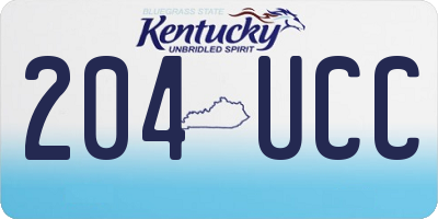 KY license plate 204UCC
