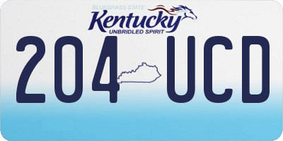 KY license plate 204UCD