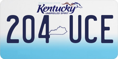 KY license plate 204UCE