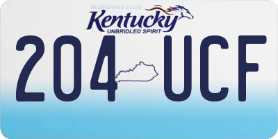 KY license plate 204UCF
