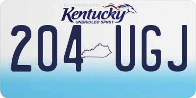 KY license plate 204UGJ