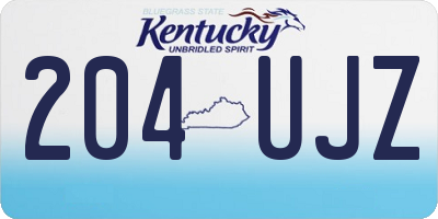 KY license plate 204UJZ
