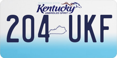 KY license plate 204UKF